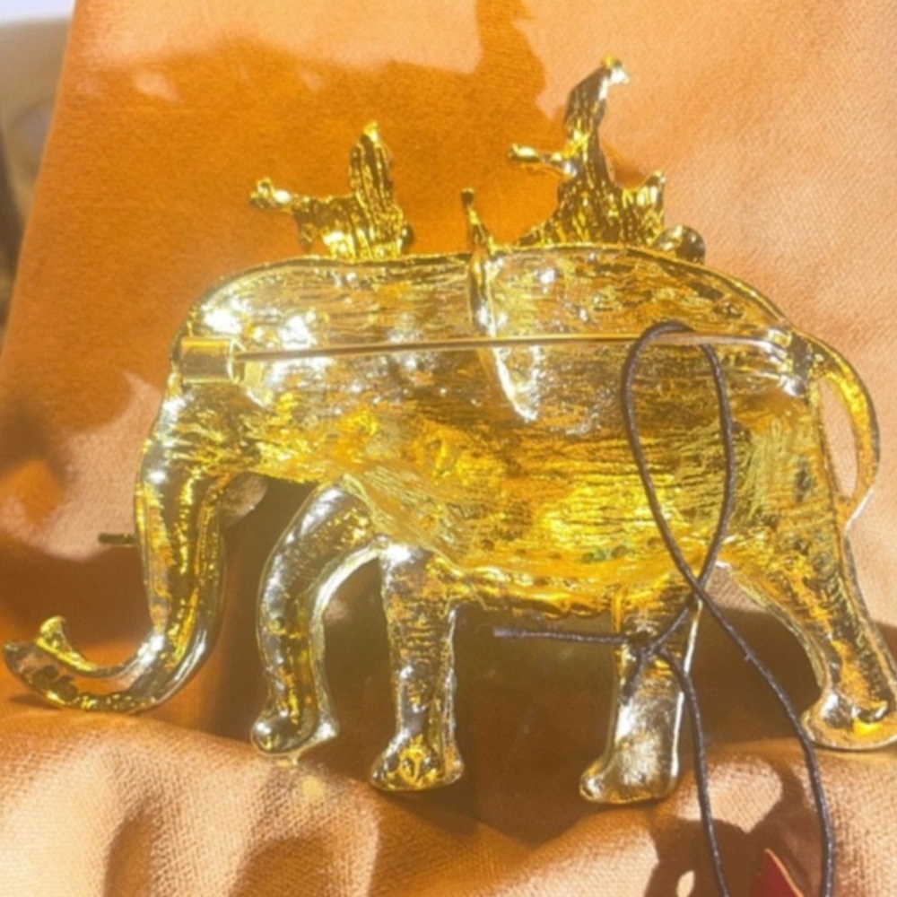 Blue Enamel Royal Elephant Crystal Brooch Pin 206047206088 - Picture 4 of 5